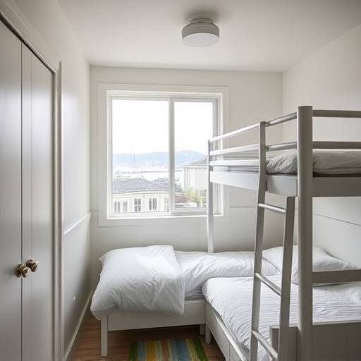 Image of a spacious cell featuring a bunk bed and a window with natural light at the Harbor Lights Re-Entry House in Seattle, WA.